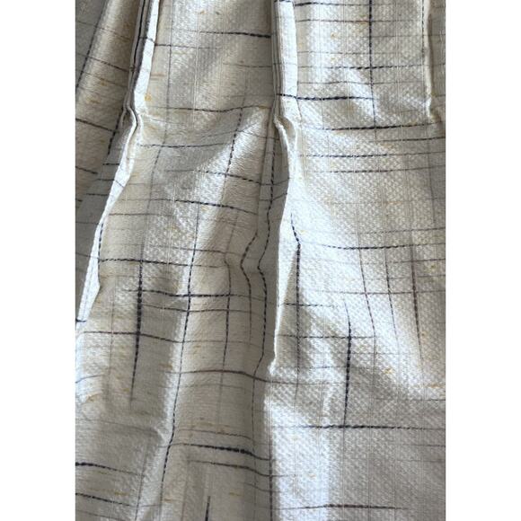 Sears Roebuck 80s Curtains Pair Yellow Woven Textured Retro Pinch Pleat 24x60 - Picture 8 of 8